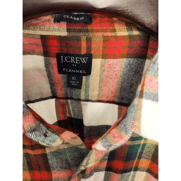 J Crew Midweight Plaid Flannel Shirt Classic Mens Size XL - Picture 3 of 6